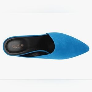 Via Spiga Freya Suede Pointed Mule Size 6.5 Blue
